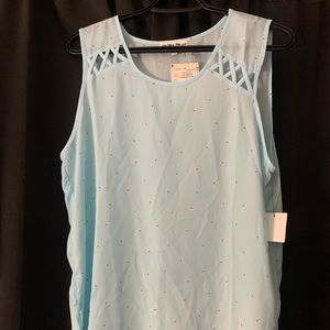 Daisy May baby blue tank top women’s blouse. Large.